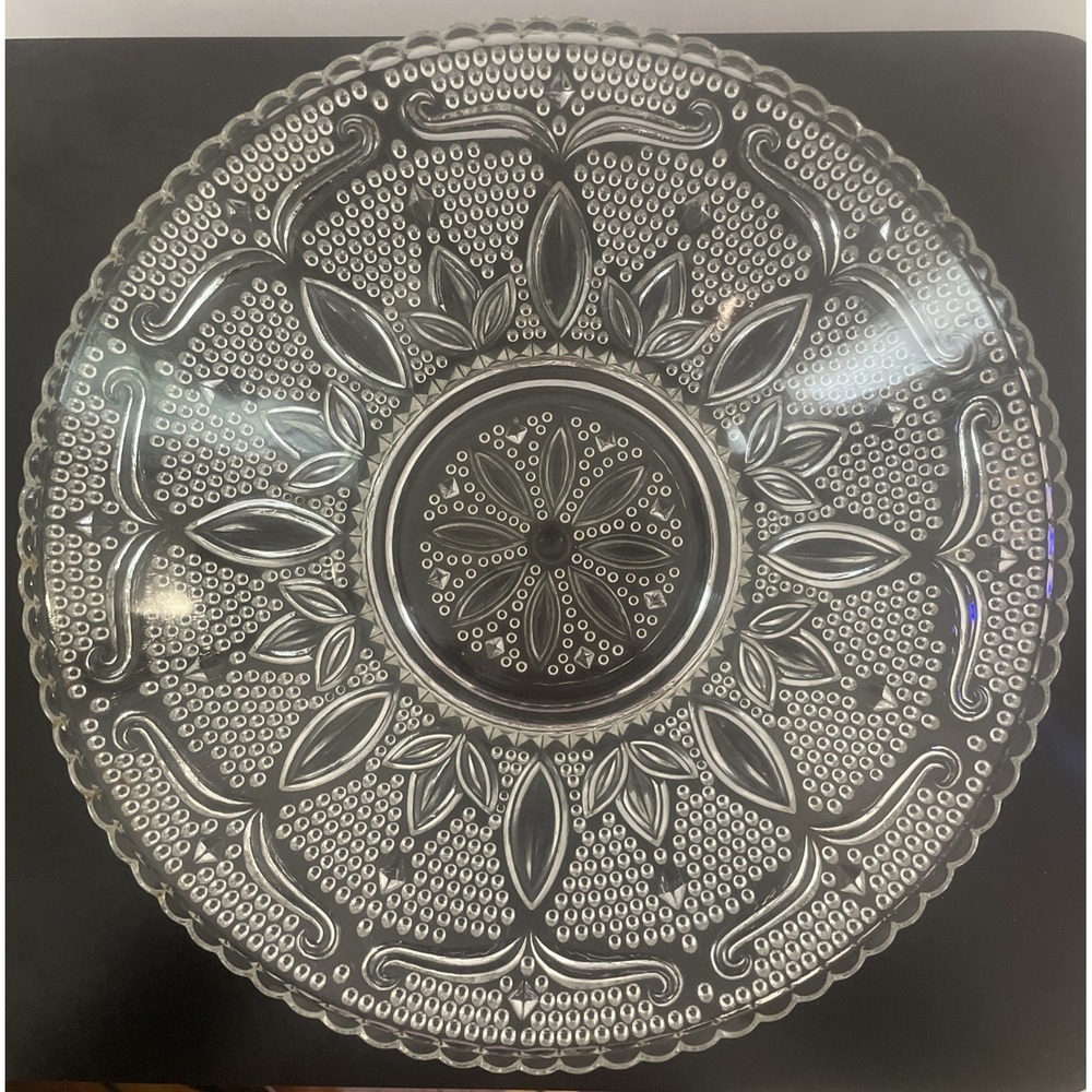 Vintage 1940's HERITAGE HOBNAIL Federal Glass Fruit Serving Bowl 10.5"